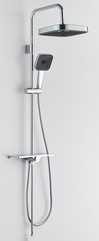 S.S big shower set chromed without mixer HY8015