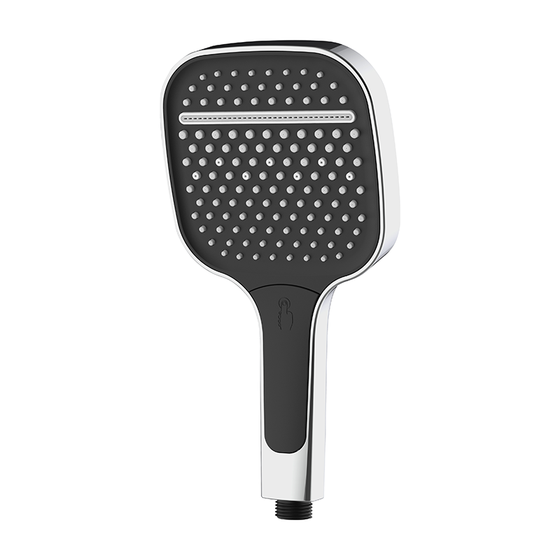 Top electroplated black face fashionable square handheld showerhead