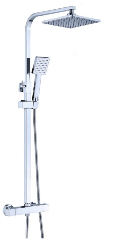 S.S big shower set chromed with mixer HY9005