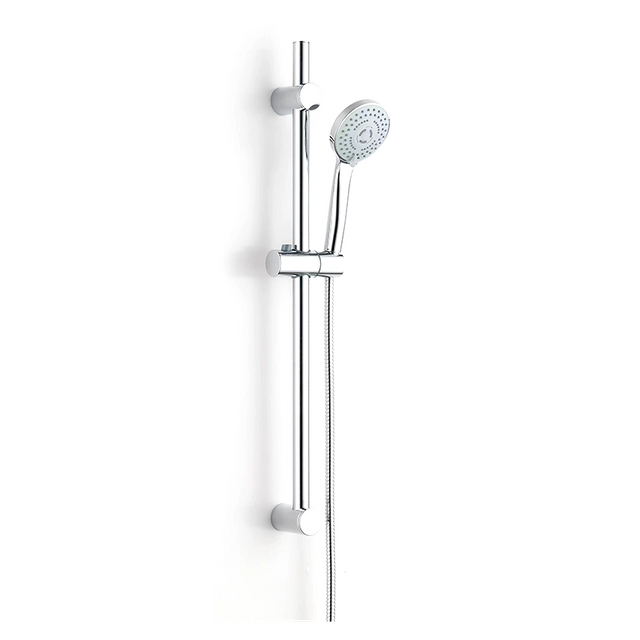 Height-Adjustable Sliding Rod with Handheld Shower- Silver Chrome Finish