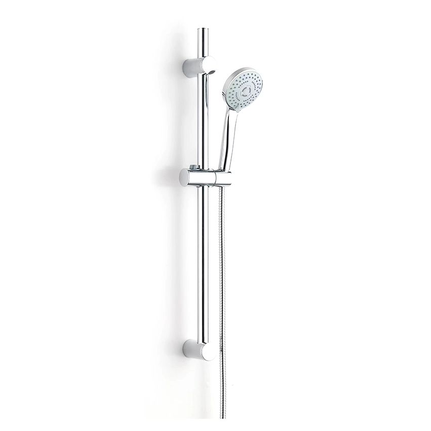 Height-Adjustable Sliding Rod with Handheld Shower- Silver Chrome Finish