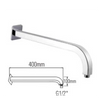 Premium Rain Shower Head Arm with Chrome Finish